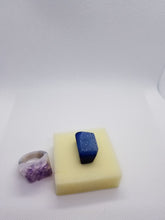 Load image into Gallery viewer, 2 Rings, Raw Agate Druzy Ring and Amethyst