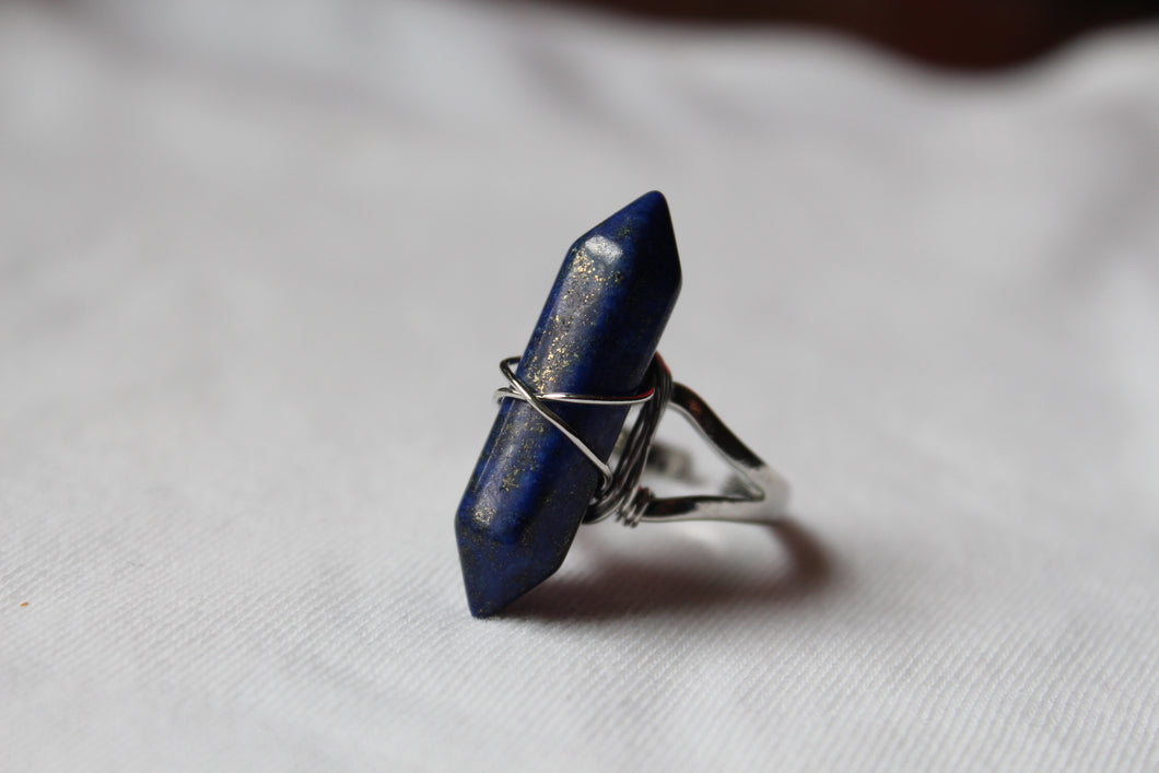 Sterling Silver Lapis Lazuli Ring, Adjustable